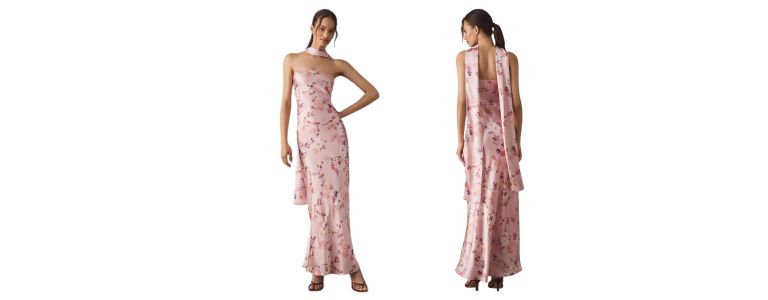 floral dress with slip scarf