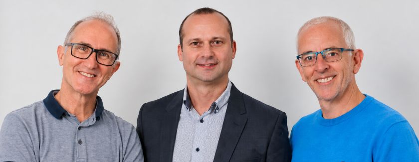 TopCashback founders Mike Tomkins and Olly Raag, and CeEO Rich Taylor