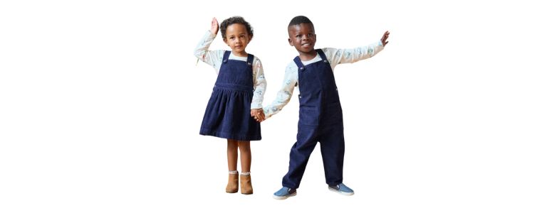 eco-firendly Long Sleeve Tee and Overalls Bundle