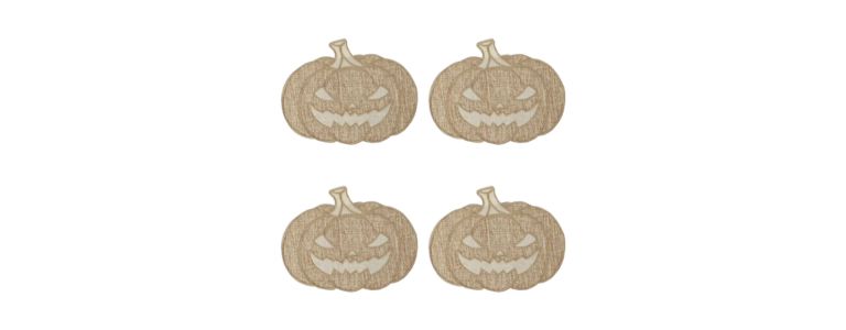gold pumpkin shaped placemats