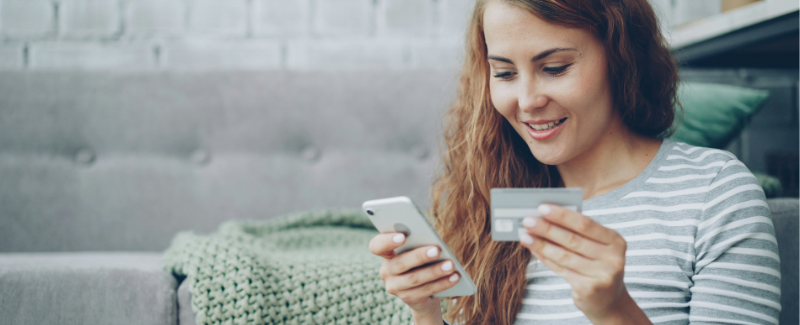 Woman shopping on her phone