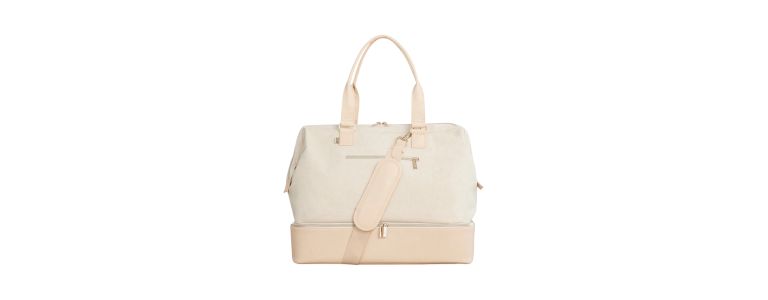 tan purse like travel bag