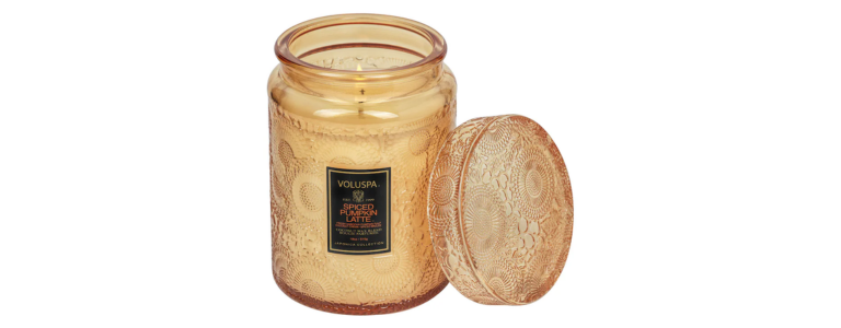 Voluspa Spiced Pumpkin Latte Glass Candle
