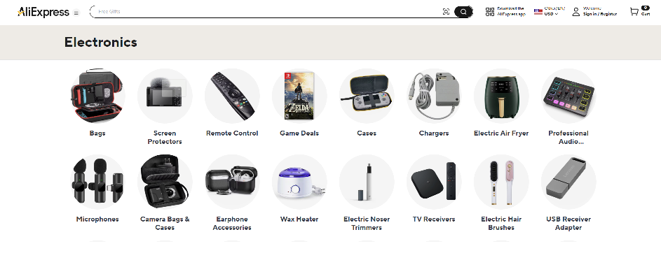 AliExpress Electronics Page