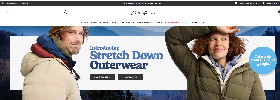 Eddie Bauer Homepage