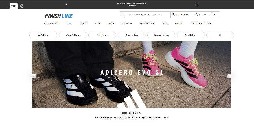 Finish Line Homepage