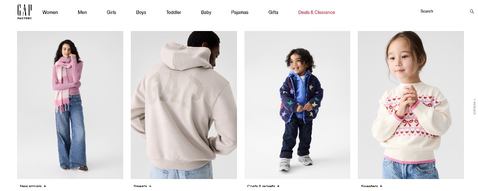 Gap Factory Homepage