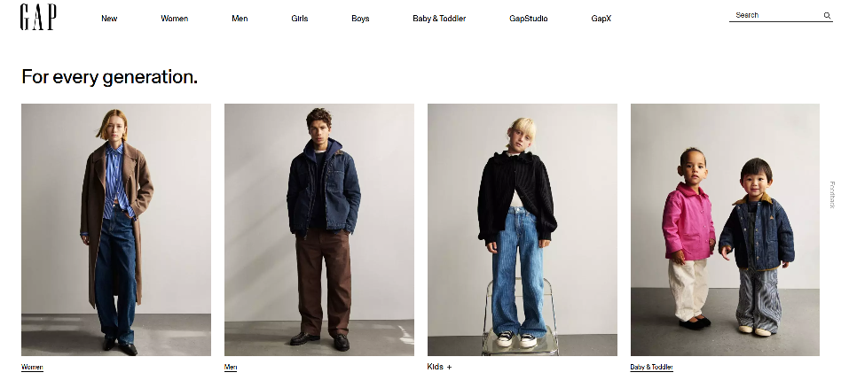 Gap Homepage