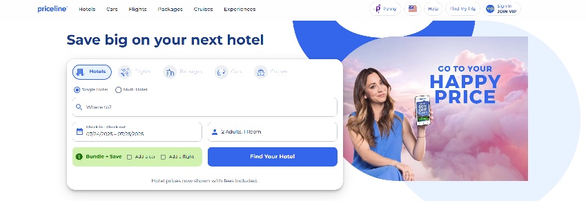  Priceline Homepage