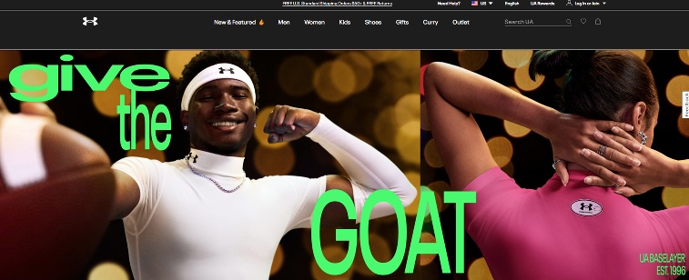 Under Armour Homepage