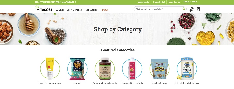 Vitacost Category Page