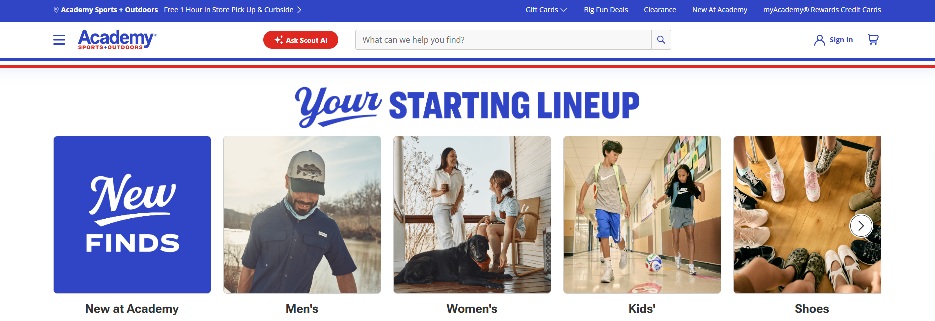Academy Sports + Outdoors Homepage