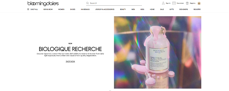 Bloomingdale’s homepage