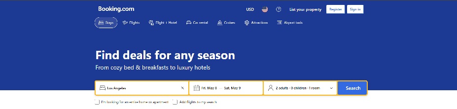 Booking.com Homepage
