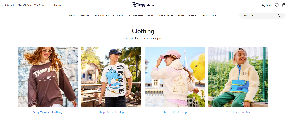 Disney Store Clothing Page