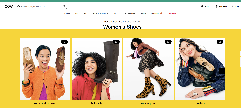 DSW Women’s Shoes Page
