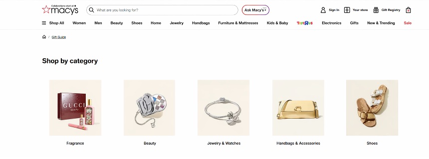 Macy’s Gift Page