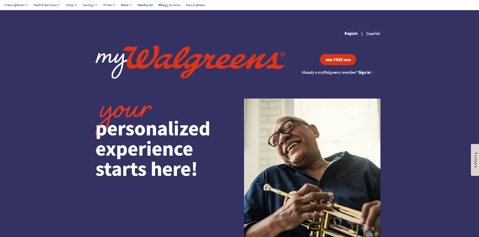 myWalgreens homepage