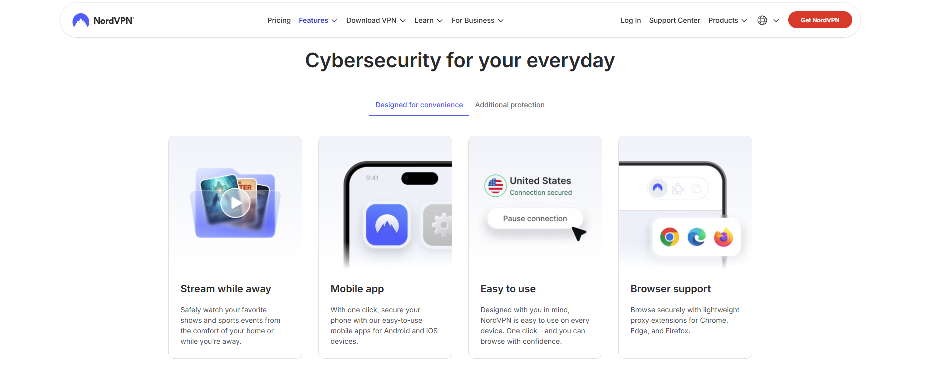NordVPN Features Page