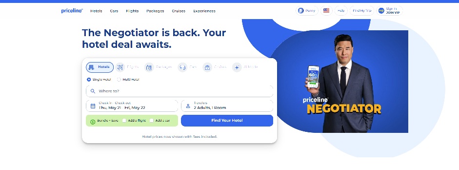 Priceline Homepage