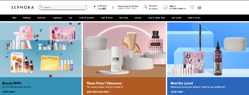 Sephora Homepage