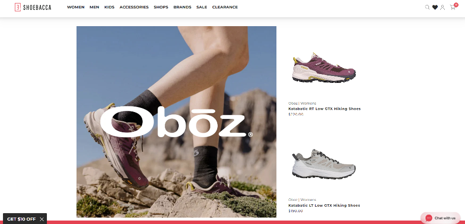 Shoebacca homepage