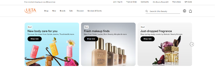 Ulta Beauty homepage